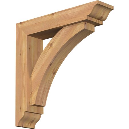 Ekena Millwork Thorton Traditional Smooth Bracket w/ Offset Brace, Western Red Cedar, 5 1/2"W x 24"D x 24"H BKT0604X24X24THR01SWR